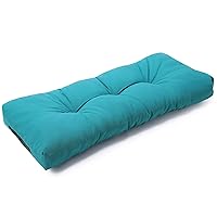 SUNROX LokGrip Non Slip Tufted Memory Foam Bench Cushion, FadeShield Water Resistant Durable Thicken Outdoor/Indoor Bench Seat Pads 36x14x4 inch, Turquoise