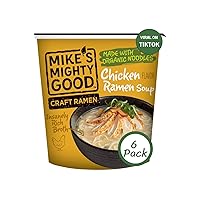 Mike's Mighty Good Ramen Chicken Soup - Chicken Noodle Soup - Instant Ramen Noodles Cups - Organic Non-GMO Instant Noodles - 1.6 Ounces - 6 Pack