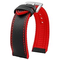 Theo Hybrid Nylon & FKM Rubber Performance Watch Band- Replacement Watch Bands Quality Waterproof- Watch Straps for Men & Women- Deployment Clasp Pin Buckle- Compatible with Most Watches- 22mm, 24mm
