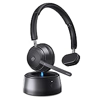 evatronic Trucker Bluetooth Headset, Wireless Headset with AI Noise Canceling Microphone & Mute Button, 65 Hrs Working Time Telephone Headset, Headset with Mic for Work Cellphone Office