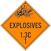 NMC DL92TB Explosives 1.3C 1 Dot Placard Sign
