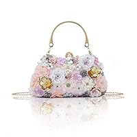 Lanpet Clutch Purses for Women Flower Evening Handbag Chain Strap Shoulder Bag for Formal Wedding Party