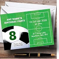 Football Pitch Ball Soccer Personalized Birthday Children's Party Invitations
