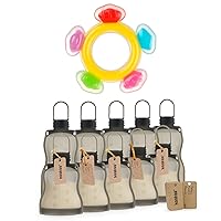 Haakaa Silicone Breastmilk Storage Bags& Ferris Wheel Teether Set-Reusable Leak Proof Breast Milk Storing Freezer Bags for Breastfeeding-Freezer Teething Toy for Babies 3-6 Months-Freezer Teething Toy