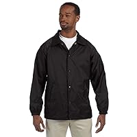 Men's Raglan Sleeves Nylon Staff Jacket, Black, 4XL