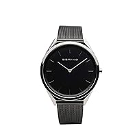 Bering Unisex Analog Quartz Ultra Slim Collection Watch with Stainless Steel Strap & Sapphire Crystal 17039-XXX