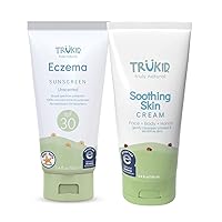 TruKid NEA-Accepted Eczema Relief Bundle | Skin Cream and Sunscreen | All Natural Ingredients, Unscented, Hydrates, Moisturizes and Protects Irritated & Sensitive Skin | Two Products