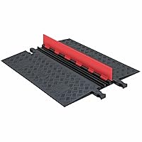 Guard Dog GD2X75-O/B Polyurethane Heavy Duty 2 Channel Low Profile Cable Protector with ADA Compliant Ramp, Orange Lid with Black Ramp, 36