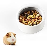 Ceramic Chew-Resistant Hamster Bowl Dish for Hamsters Hedgehog Guinea Pig and More Small Animals (White)