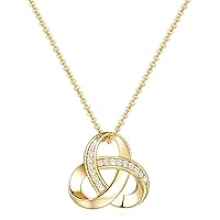 14K Gold Necklaces for Women Trendy Love Knot Infinity Necklace Pendant Necklace for Women Diamond Necklace