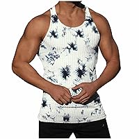Men's Racerback Tank Tops Stretch Ribbed Gym Vest Stylish Muscle Fit Racerback Tank Top Sports Fitness T Shirt
