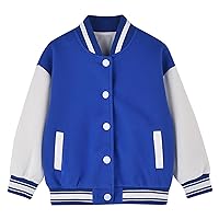TiaoBug Kids Baseball Jacket Boys Girls School Varsity Jacket Uniform Casual Sweatshirt Sweater Sports Track Jackets Coat