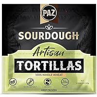 Paz SOURDOUGH Tortillas, 3 ingredients, NO artificial preservatives,Vegan, 4-pks (32 Tortillas)