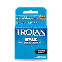 Trojan Enz Sprmcd Size 3s Trojan Enz Spermicidal Lubricant Latex Condoms 3ct