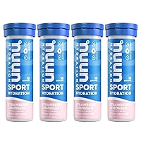 Nuun Sport Electrolyte Tablets, Strawberry Lemonade, 40 Total Servings, 5 Essentials Electrolytes, Vegan, Non-GMO