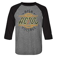 ACDC Heavy Metal Rock Band Music High Voltage 3/4 Sleeve Raglan T-Shirt