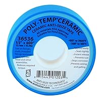 Poly-Temp 36536 Anti-Seize Ceramic Filled PTFE Thread Seal Tape, 600
