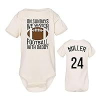 Baffle Custom Onesie | Baby Apparel | On Sundays We Watch Football With Daddy | Unisex Romper
