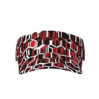 Abstract Geometric Pattern Print Adult Sunscreen Visor Cap Empty Top Baseball Cap Sun Hat Cap Sports Visor Hat for Men Women Unisex