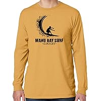 Mens Manu Bay Surf Company Wave Cotton Long Sleeve Pastel Tee Shirt