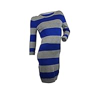 French Connection Women's Striped Body Con Dress Blue Grey