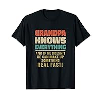 Funny Grandpa Knows Everything Cool Vintage for Fathers Day T-Shirt