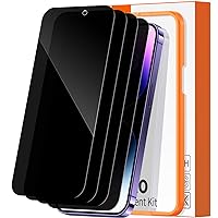 DIMONCOAT 4-Pack Compatible iPhone 14 Pro Max Privacy Screen Protector, Anti Spy Shatterproof Tempered Glass [10X Military Protection][Easy Installation Kit] Black Tempered Glass 6.7 Inch
