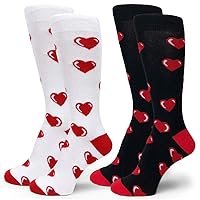 Elite Quality Valentines Day Men Red Hearts socks