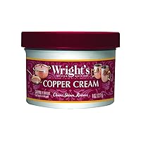 Wright's Copper, Brass Cream Cleaner - 8 Ounce - Gently Cleans and Removes Tarnish Without Scratching