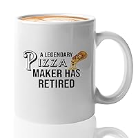 Pizza Making Coffee Mug 11oz White -a legendary pizza maker has retired - Foodies Pizza Lovers Pizza Cooking Food Lovers