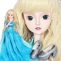 Cinderella and Her Shoes 1/3 BJD Doll 60cm 24in Girl Ball Jointed Dolls Toy Full Set Skirt + Accessories + Doll + Shoes + Gift