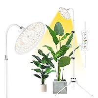 yadoker Grow Light for Indoor Plants,188 LEDs Full Spectrum Standing Plant Grow Light with UV,IR,8/12/16H Timer,10-Level Brightness, 68