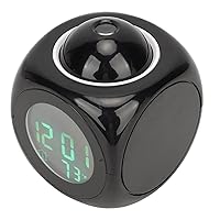 Projection Alarm Clock, 5 Kinds of Music 10mins Snooze Digital Clock Projector ABS for Bedroom