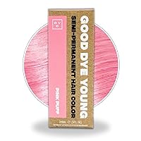 Good Dye Young Semi Permanent Pink Hair Dye (Pink Puff) – UV Protective Temporary Hair Color Lasts 15-24+ Washes – Conditioning Pink Hair Dye