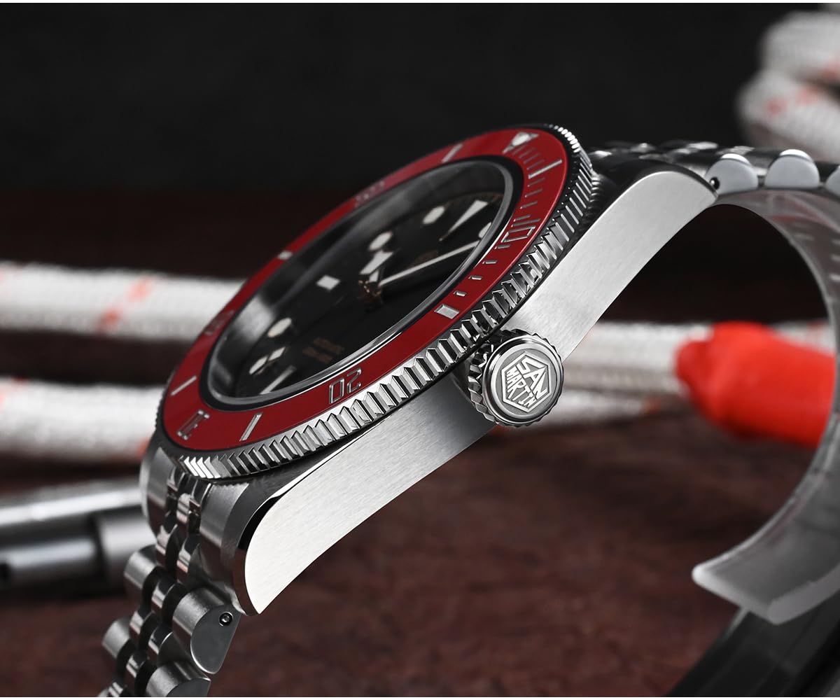 San Martin Men Diver Watch 40MM Luxury Mens Automatic Watches Mechanical Wristwatch Sapphire Diver 20ATM BGW-9 Luminous Ceramic Bezel NH35