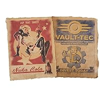 Fallout Nuka Cola and Valt Tec concept AD printed aged posters pages, Halloween Prop, Wall Art