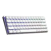 Cooler Master Bluetooth 4.0 SK622 Wireless 60% Sliver White Mechanical Keyboard with Low Profile Red Switches, New and Improved Keycaps, and Brushed Aluminum Design