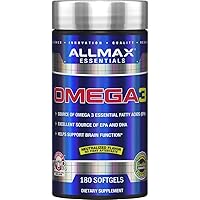 ALLMAX Nutrition Omega 3 Ultra-Pure Cold-Water Fish Oil Concentrate, 180 Count