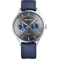 BERING Men's Quartz Movement Watch - Titanium Collection with Titanium and Sapphire Glass 11539-XXX - Waterproof: 5 ATM