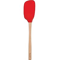 Tovolo Flex-Core Wood Handled Spatula, Easy Clean, Removable Head, Heat Resistant, Candy Apple Red