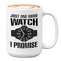 watch colector Mug White 15oz - just one more watch I promise - wooden watch box fingerpirnt watch organizer travel display case leather watches