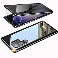 Magnetic Privacy Case for Samsung S23 Ultra,Anti Peeping Screen Protector Double-Sided Tempered Glass Metal Bumper Anti SPY Cover,360 Degree Full Body Phone Case for Samsung Galaxy S 23 Ultra,Black