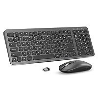 cimetech Wireless Keyboard and Mouse Combo, Compact Full Size Wireless Keyboard and Mouse Set Less Noise Keys 2.4G Ultra-Thin Sleek Design for Windows, Computer, PC, Notebook, Laptop - Grey