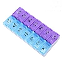 Weekly Pill Organizer 2 Times A Day 7 Day Pill Box Holder Large Daily Medicine Organizer Travel Pill Case Pill Container (7 Day 2 Times)