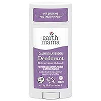 Earth Mama Calming Lavender Deodorant | Safe for Sensitive Skin, Pregnancy and Breastfeeding, Contains Organic Lavender, Calendula and Coconut Oil, Baking Soda and Aluminum Free, 2.65-Ounce