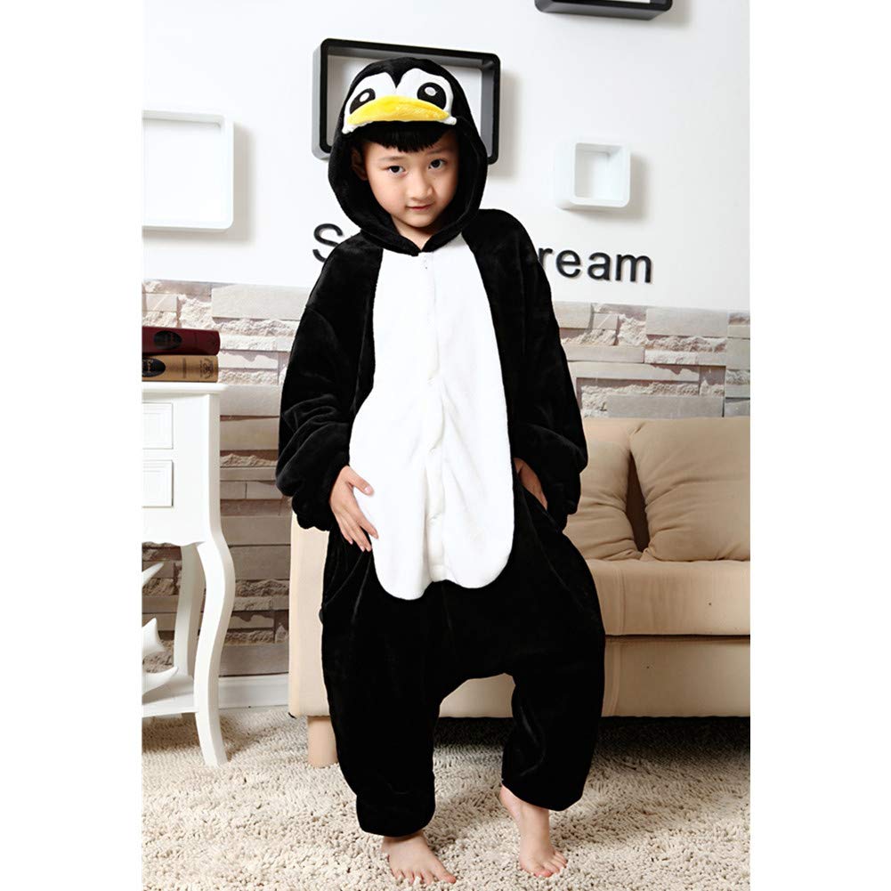 Kids Penguin Costume Cosplay Halloween Animal Onesie for Boys Girls Child Penguin