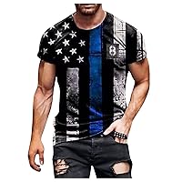 T Shirts for Men Plus Size Shirts 3D Printed Vintage T-Shirt Graphic Tee Fitness Workout Athletic Muscle Tshirts