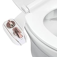 LUXE Bidet NEO 320 Plus - Only Patented Bidet Attachment for Toilet Seat, Innovative Hinges Clean, Slide-in Easy Install, Advanced 360° Self-Clean, Warm, Dual Nozzles, Feminine & Rear Wash (Rose Gold)