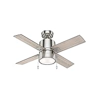 Hunter Fan Company 53432 Beck Ceiling Fan, 42, Brushed Nickel Finish