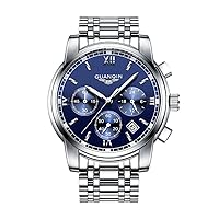 Men Quartz Wrist Watch Fashion Analog Sport Watch Stainless Steel Luxury Design Luminous Date Chronograph Waterproof